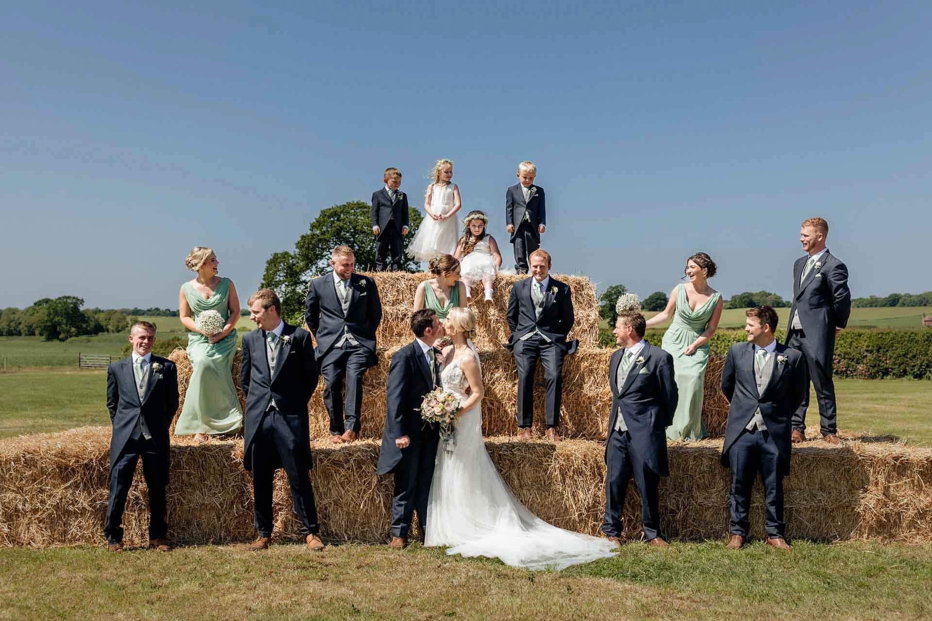 Farm wedding photography for megan and philip on their family farm in August.