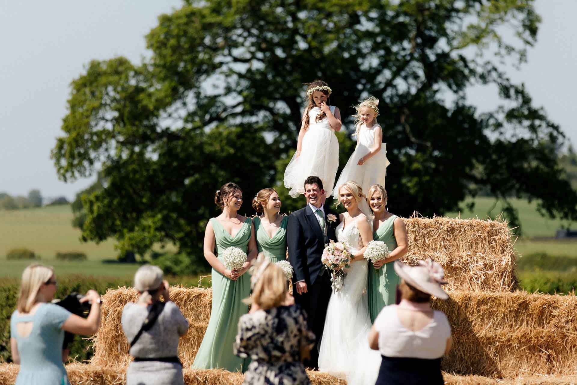 Farm wedding photography for megan and philip on their family farm in August.