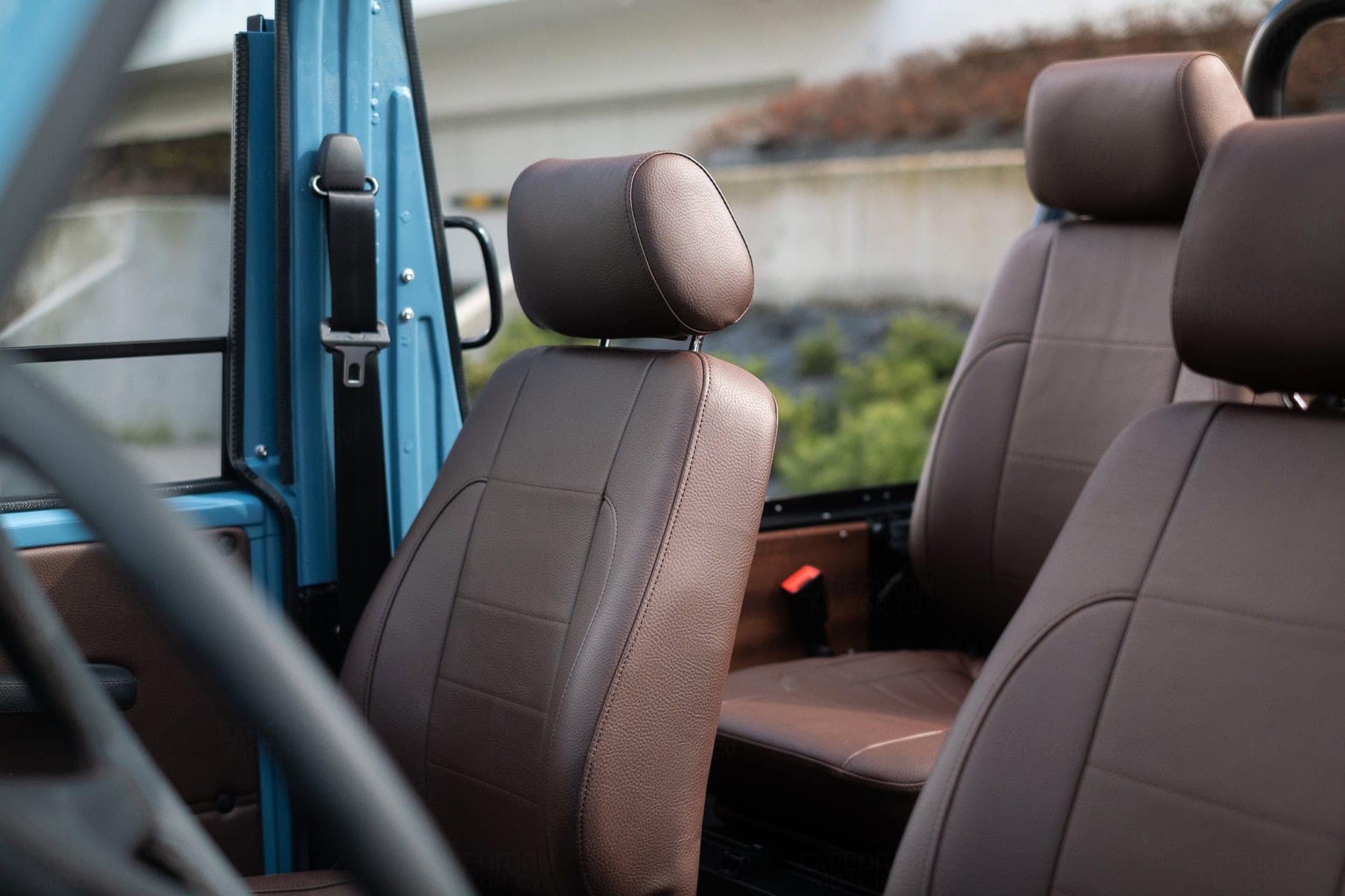 Classic G Wagon for sale with Dark Brown hardy interior materials.