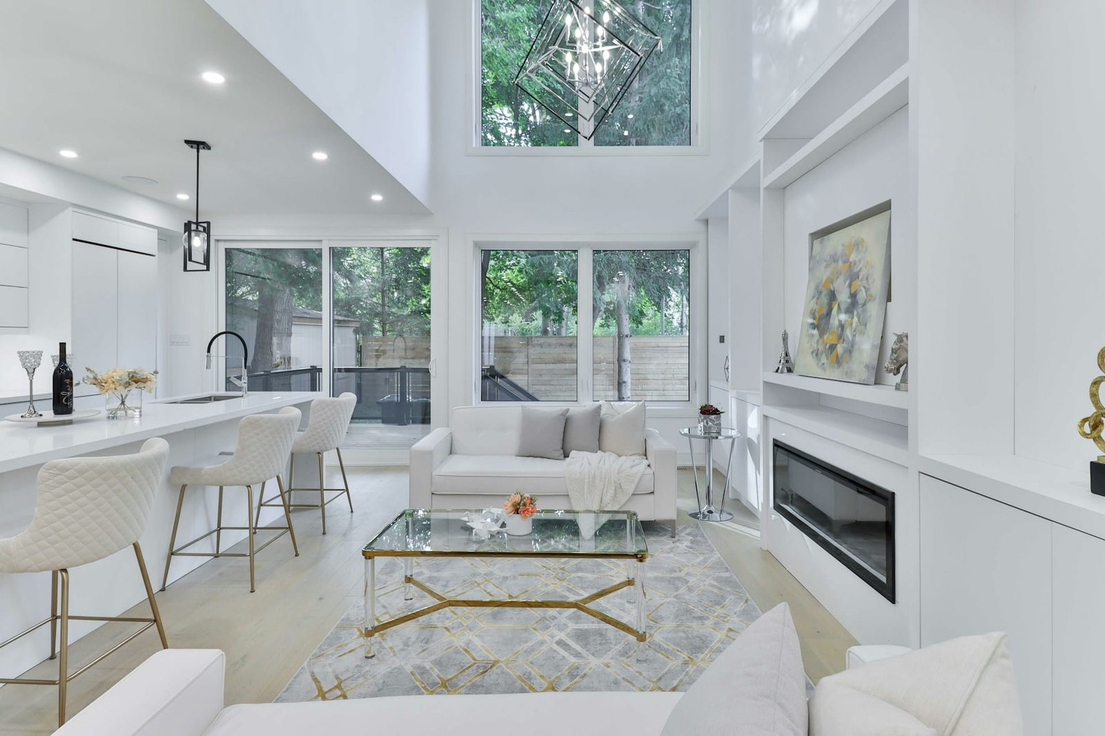 Modern interior home renovation trends 2026 featuring warm neutral tones, open living spaces, and contemporary lighting.