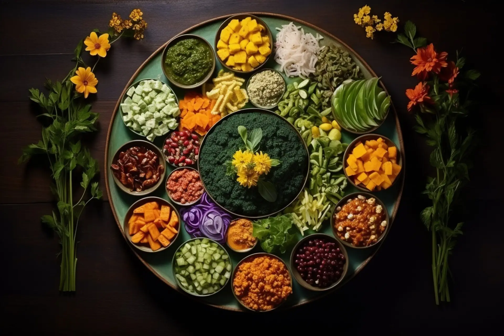 Die fünf Säulen des Ayurveda 1 high angle arrangement fur indische speisen 1 scaled