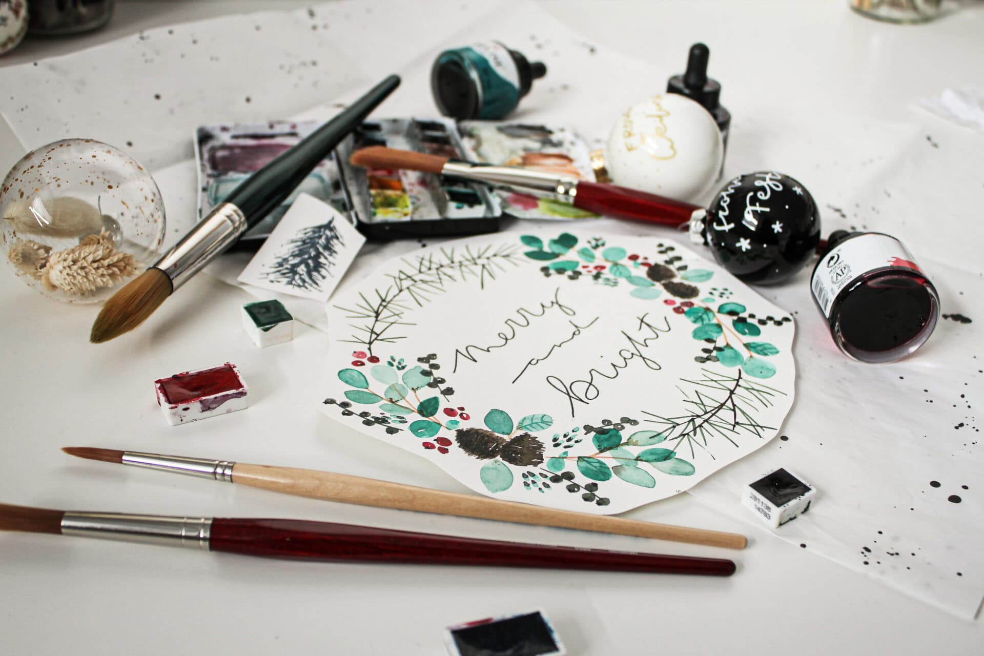 Aquarell & Lettering Workshop | Weihnachtsgrüße