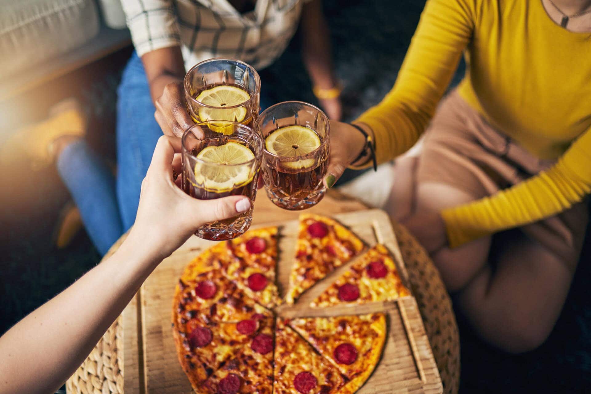 Pizza and cocktails