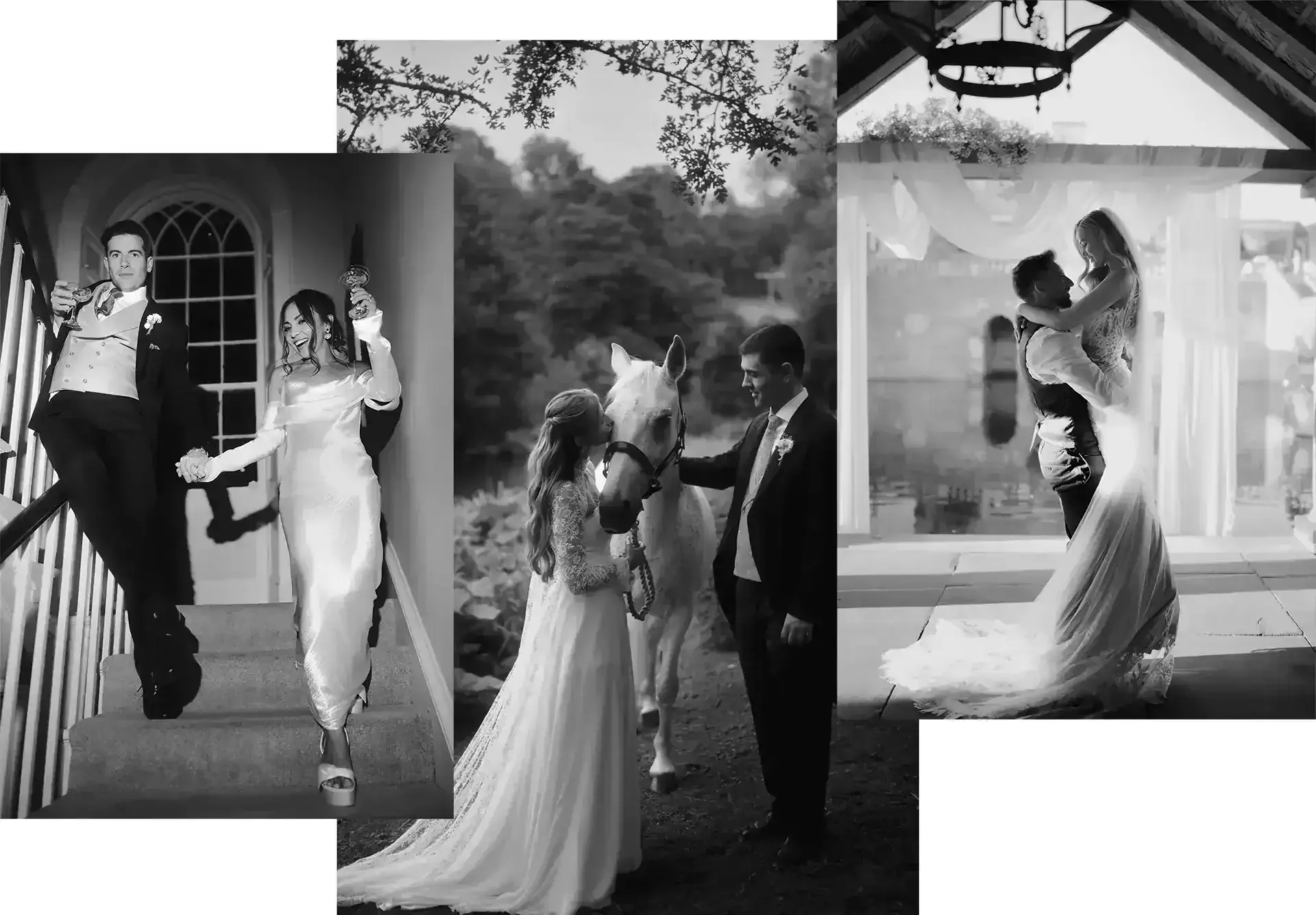 compilation of wedding photos taken in the cotswolds