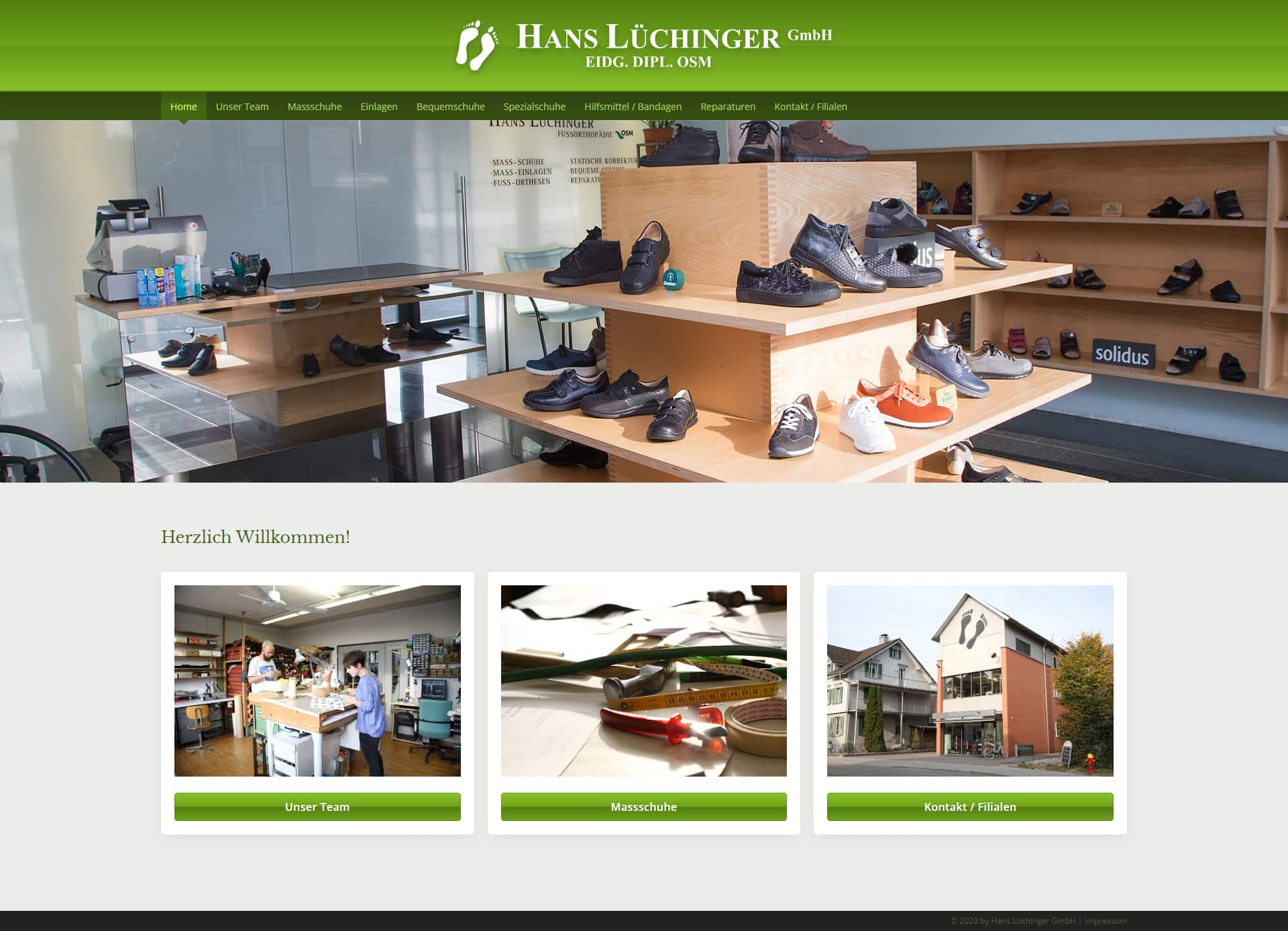 Referenz Webdesign Fussorthopädie Lüchinger