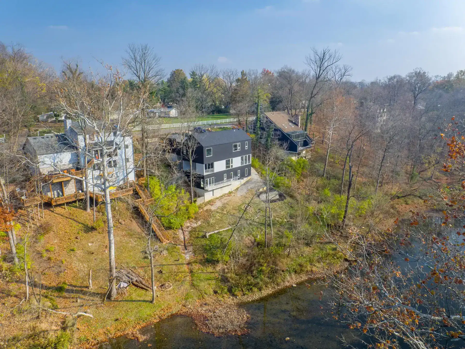 Contemporary hillside residence with indoor-outdoor living and modern design on a wooded Los Angeles lot.
