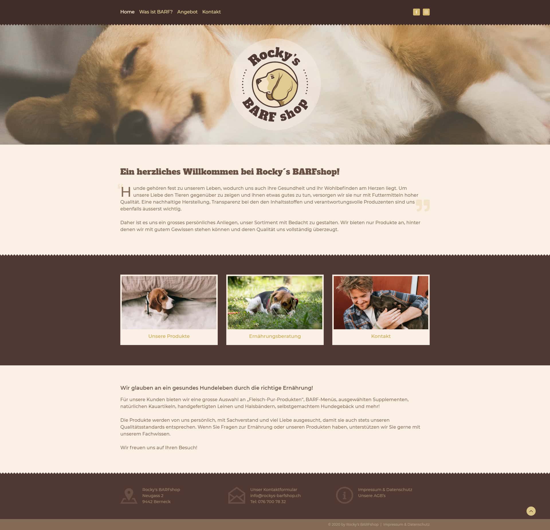 Referenz Webdesign Rockys Barfshop