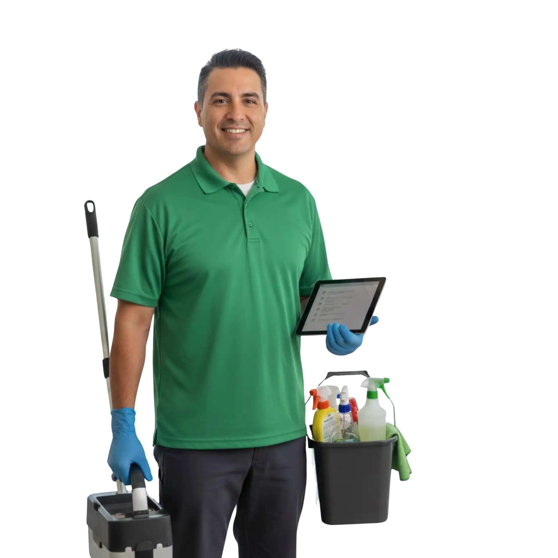 man representing a cleaning company in metro detroit