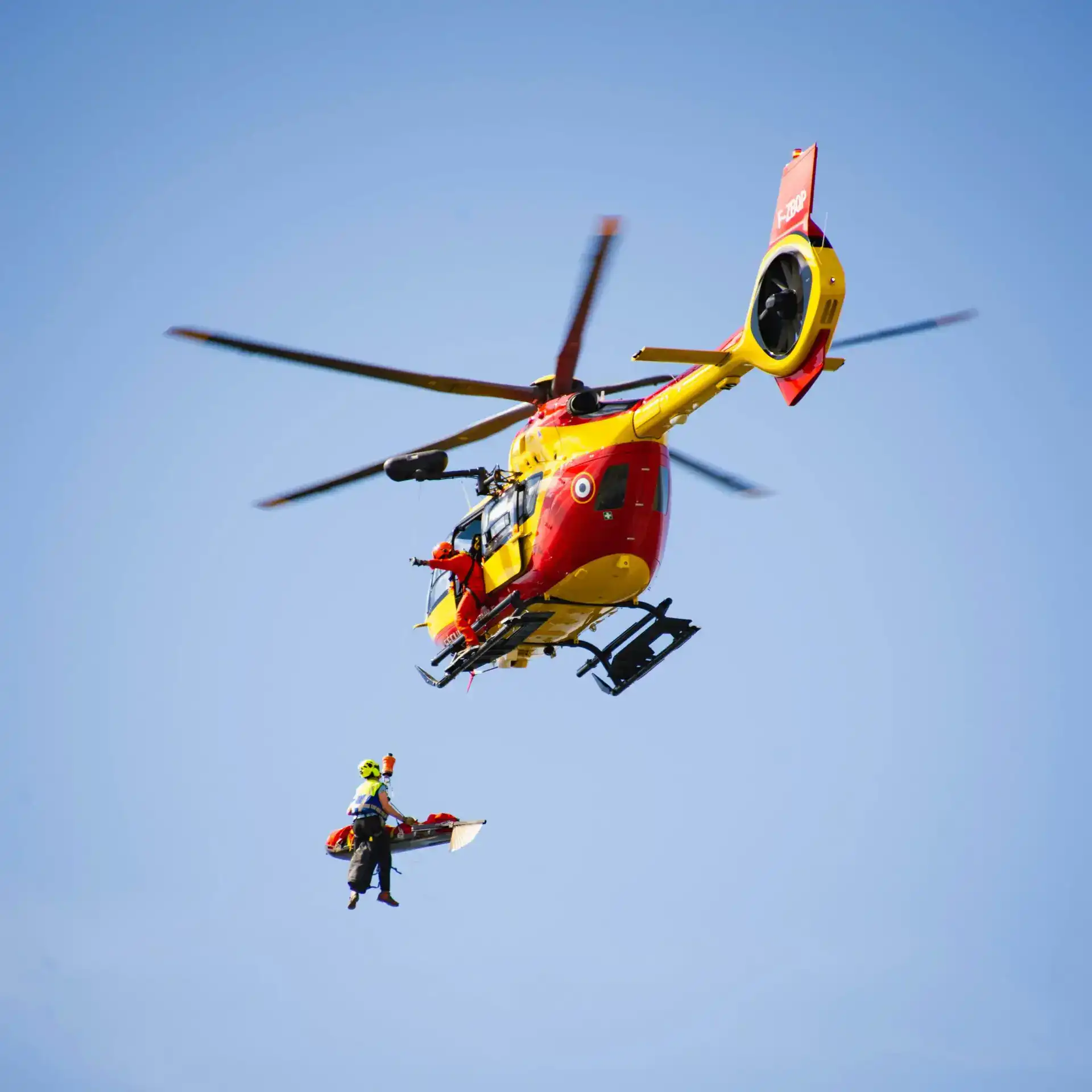Rescue helicopter hoist representing PTSD therapy, C-PTSD therapy, and attachment therapy in Farmington Hills, MI.