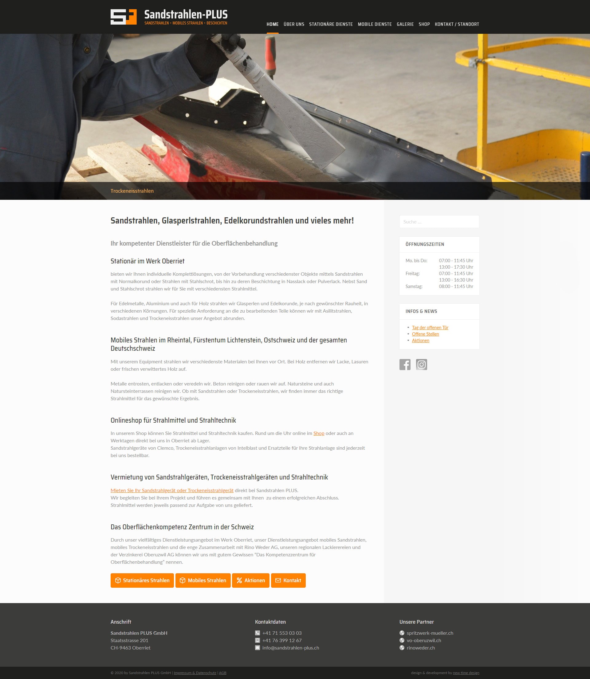 Referenz Webdesign Sandstrahlen-Plus