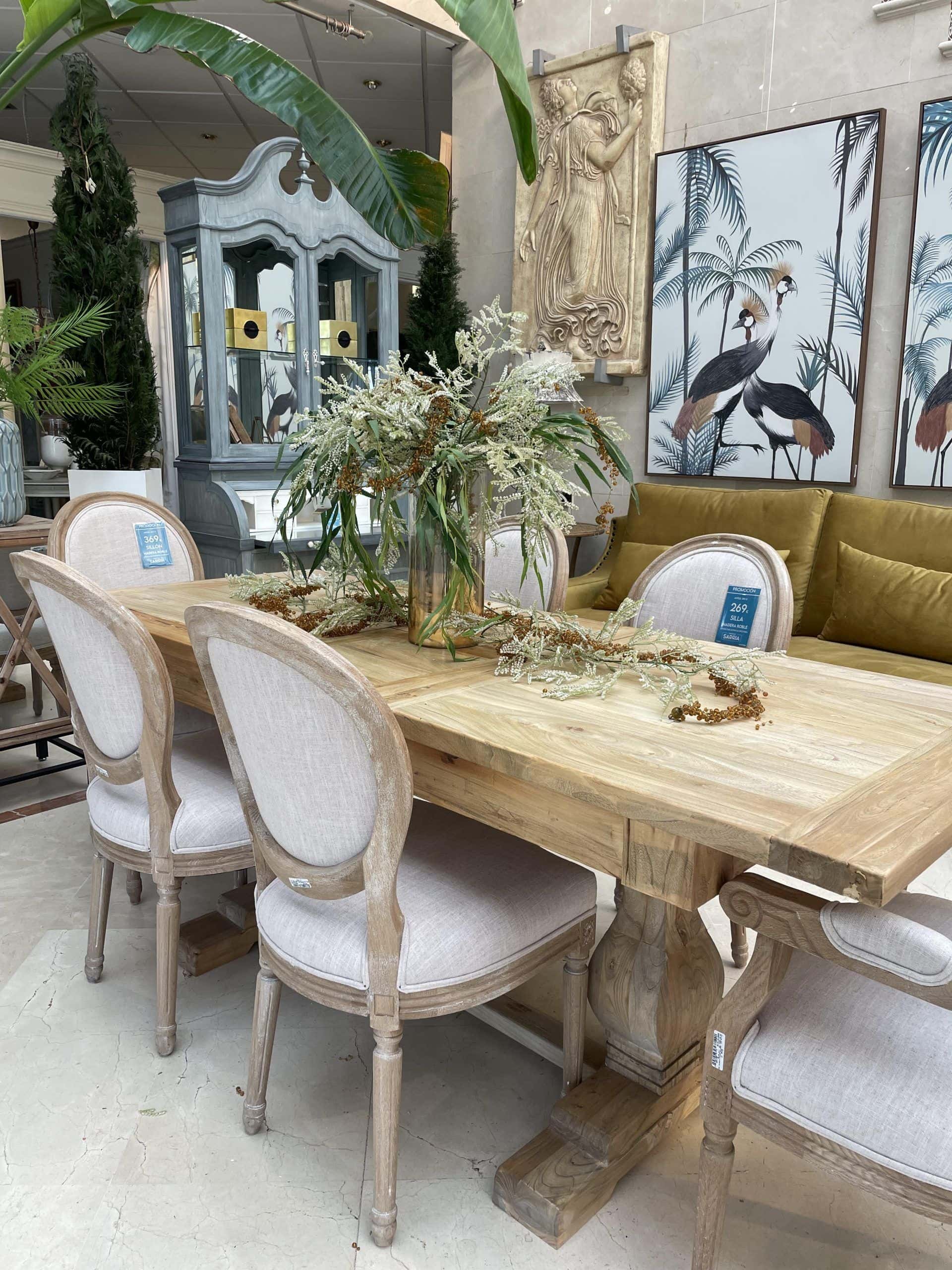 Mesa comedor roble extensible