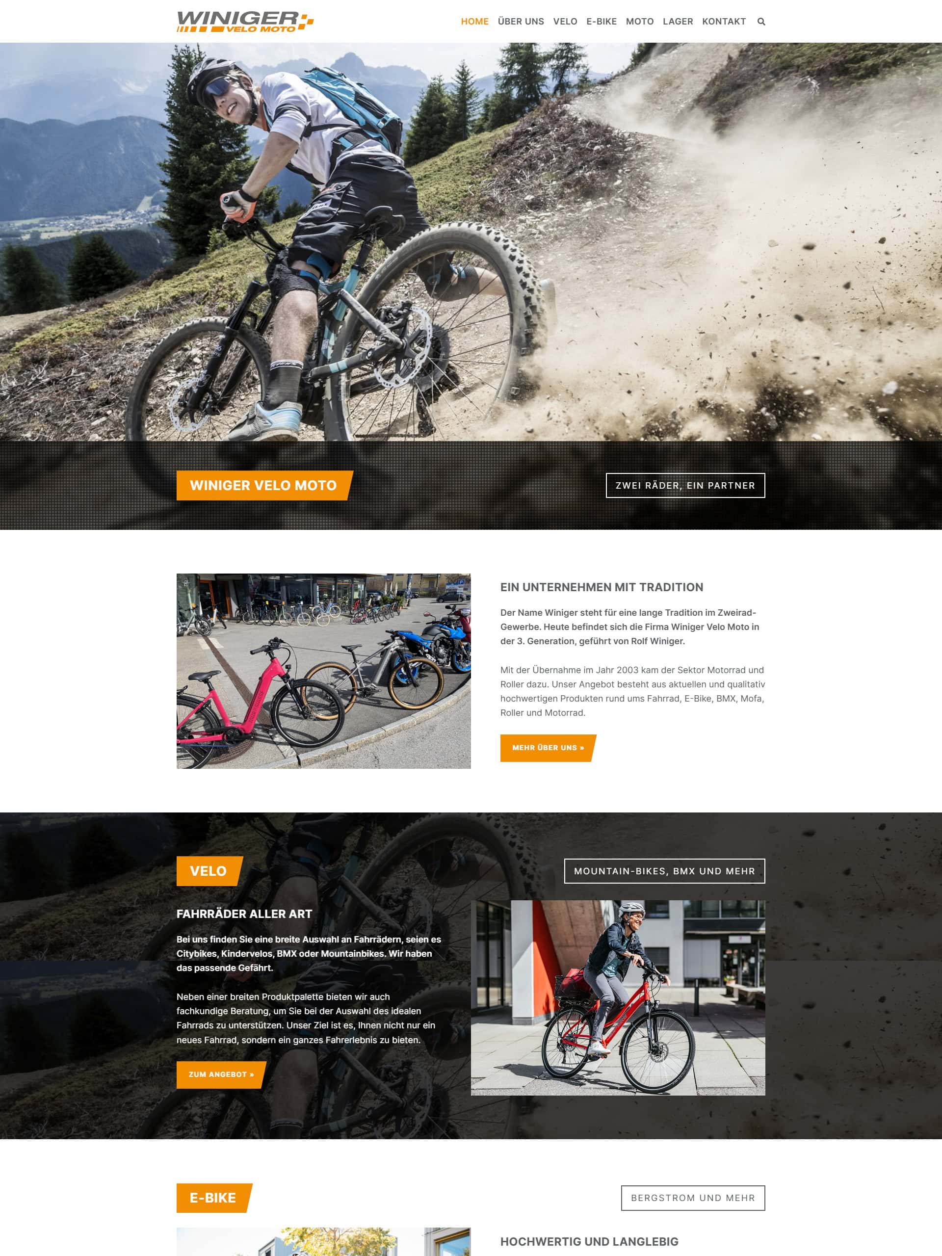 Referenz Webdesign Winiger Velo Moto