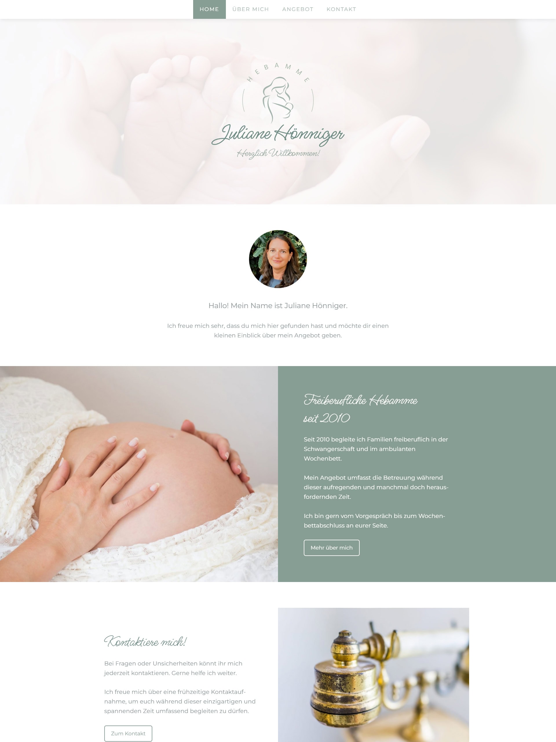 Referenz Webdesign Hebamme Juliane