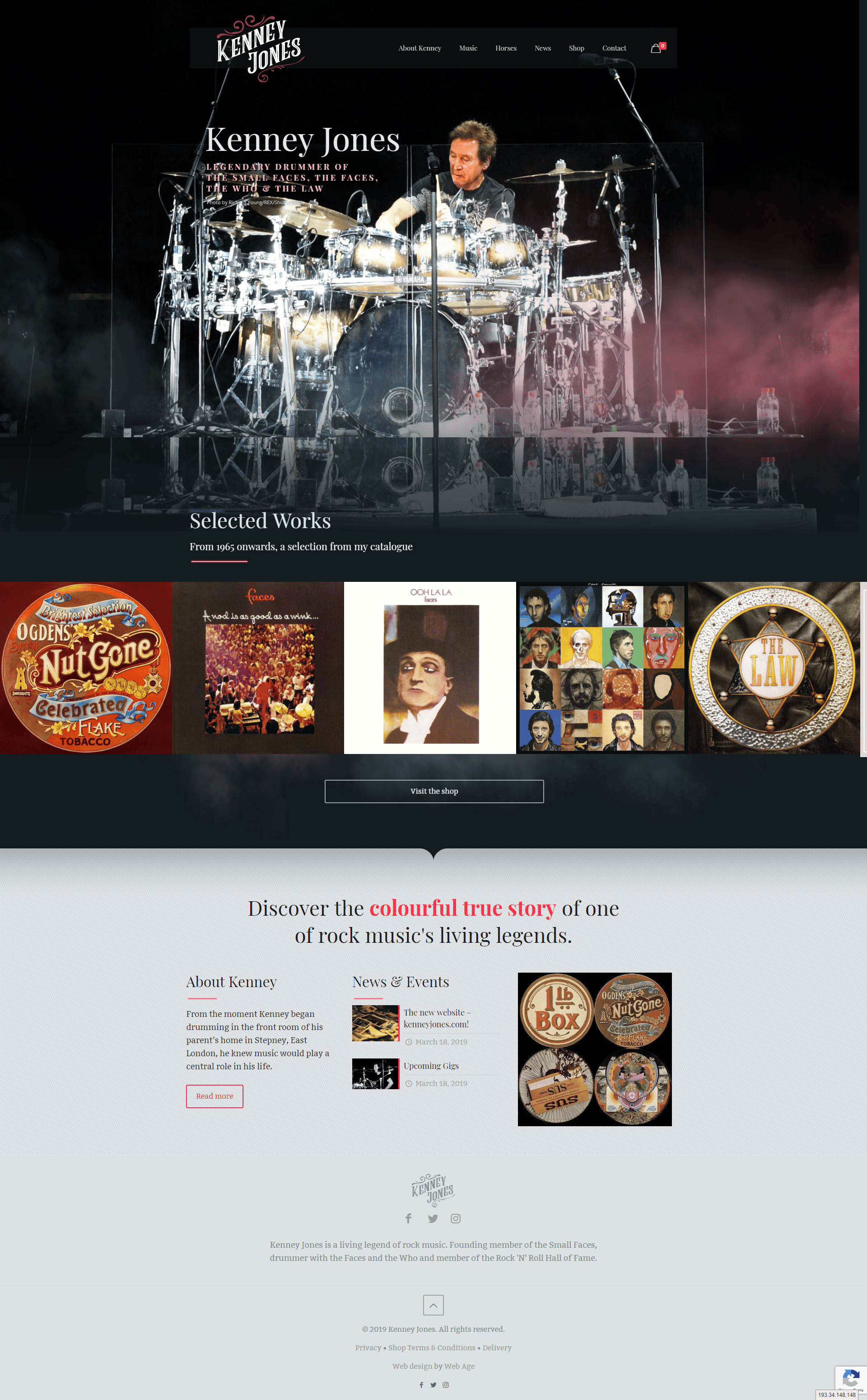Web Design for Musician Kenney Jones