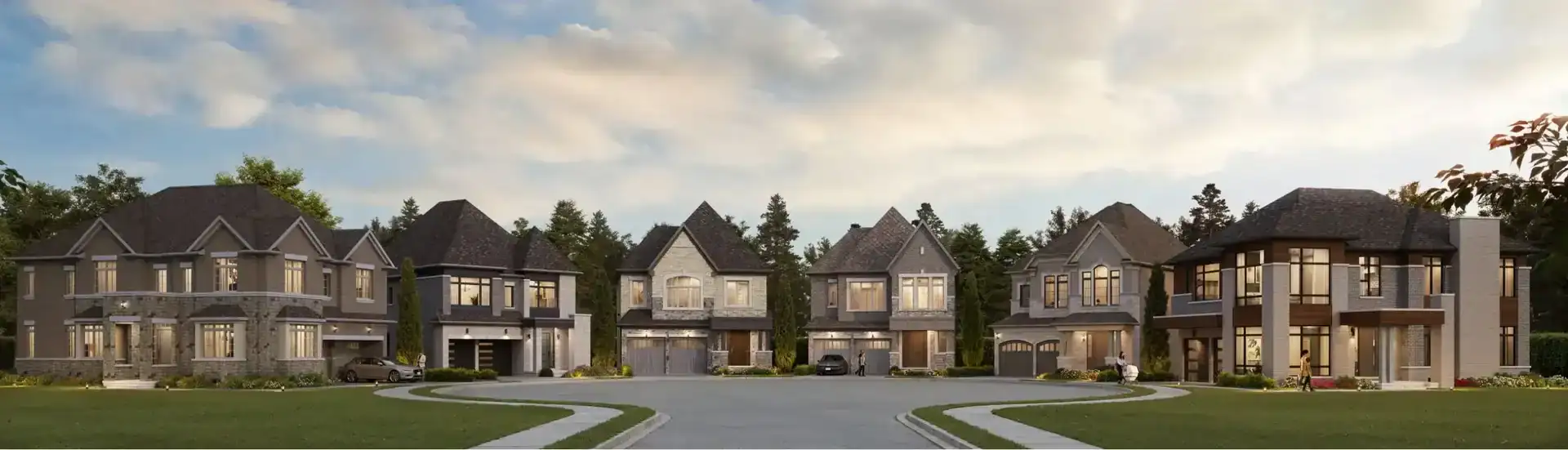 Rendering of The Valley Woodbridge Streetscape of Detached Homes