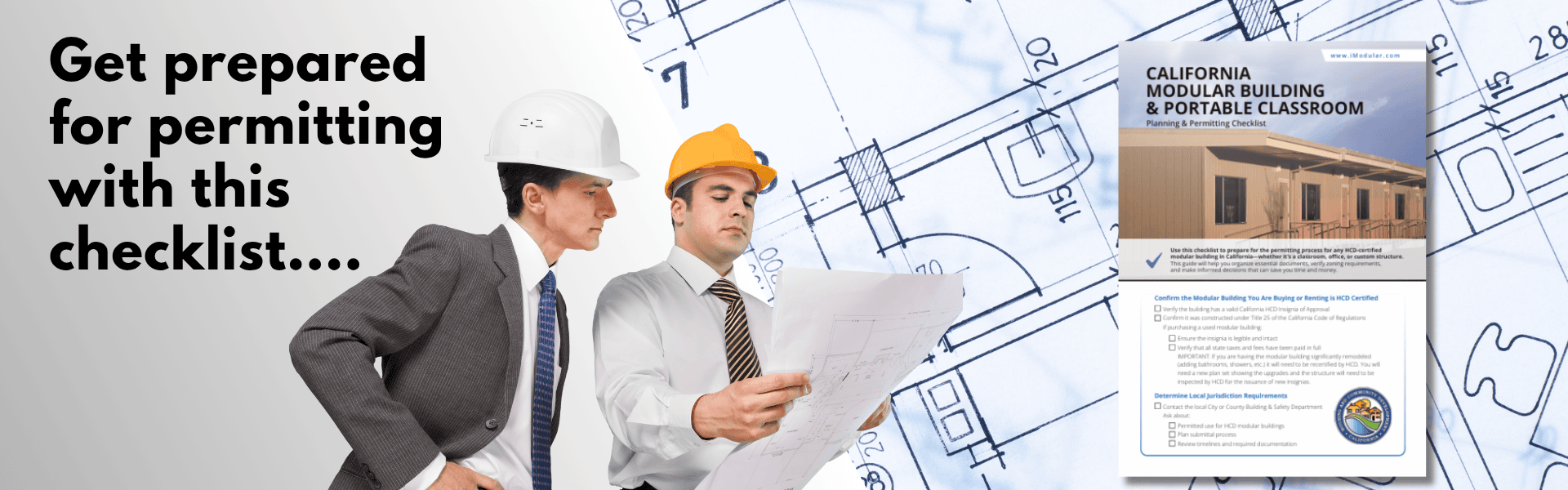 This is what you will need to obtain a permit for a modular building or portable classroom in California.