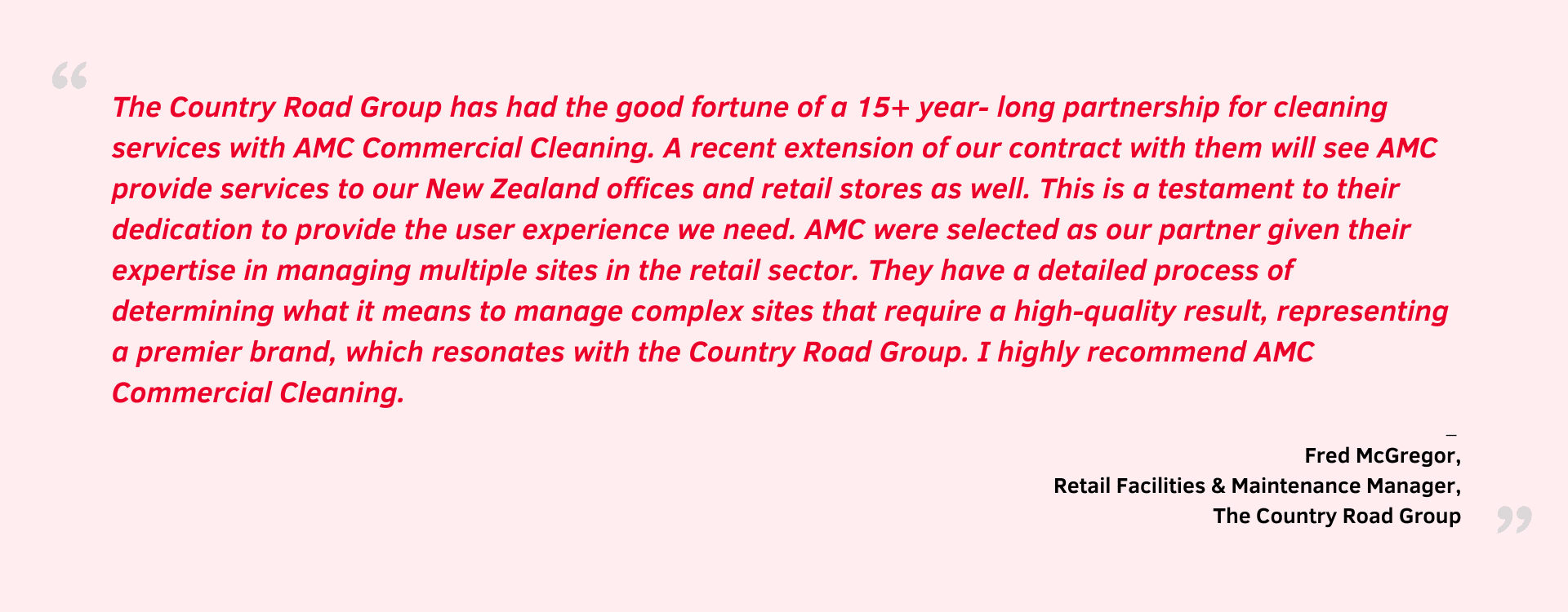 A great commercial cleaning review from AMC retail client 