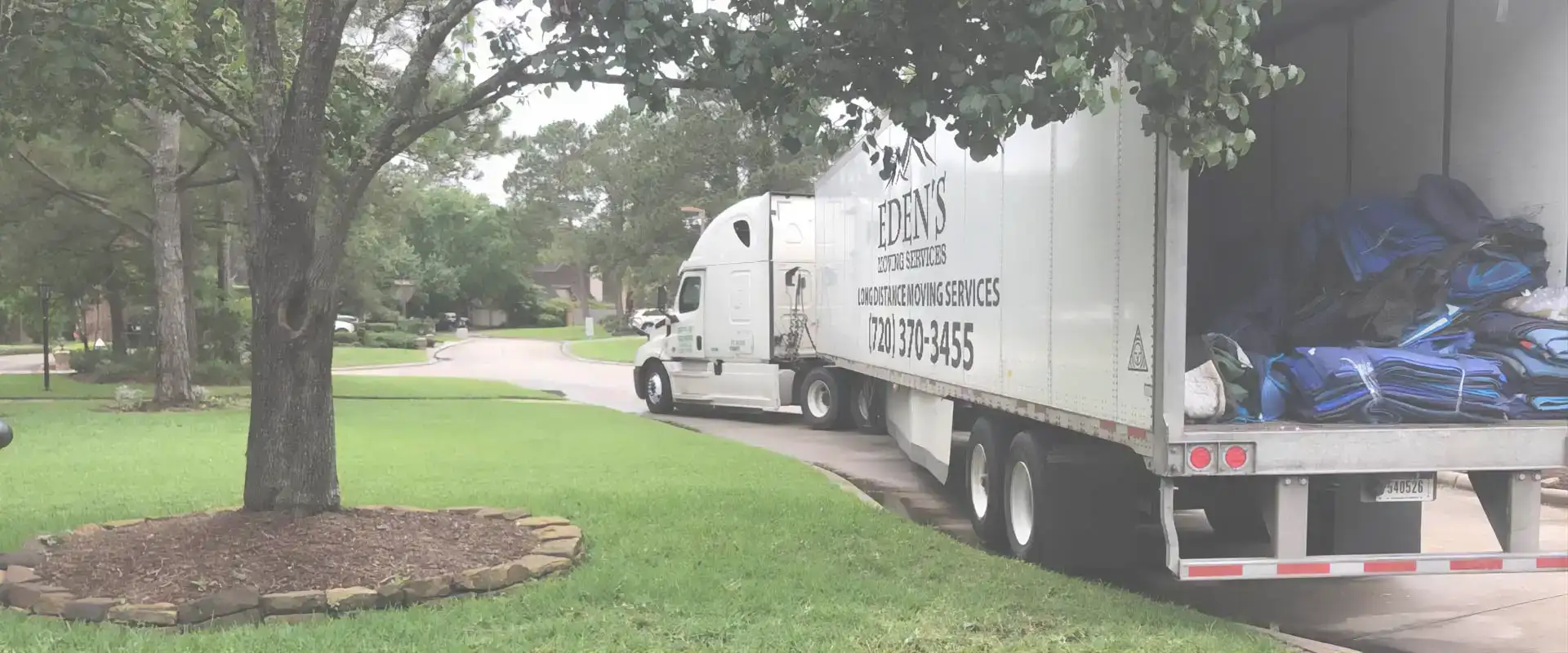 Eden's Moving Services long-distance semi-truck loaded and en route across the country