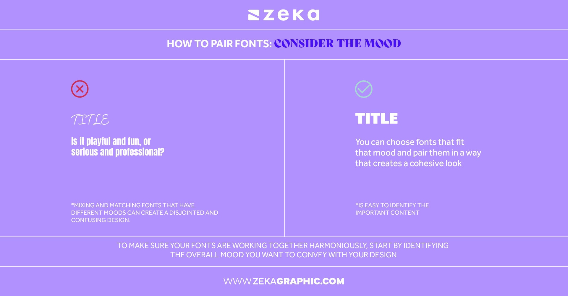 how to pair fonts Consider the mood