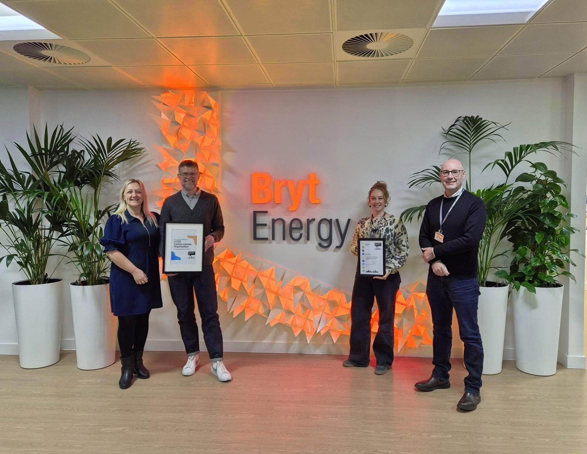 Certificates being held by Bryt Energy staff, at the Bryt Energy offices