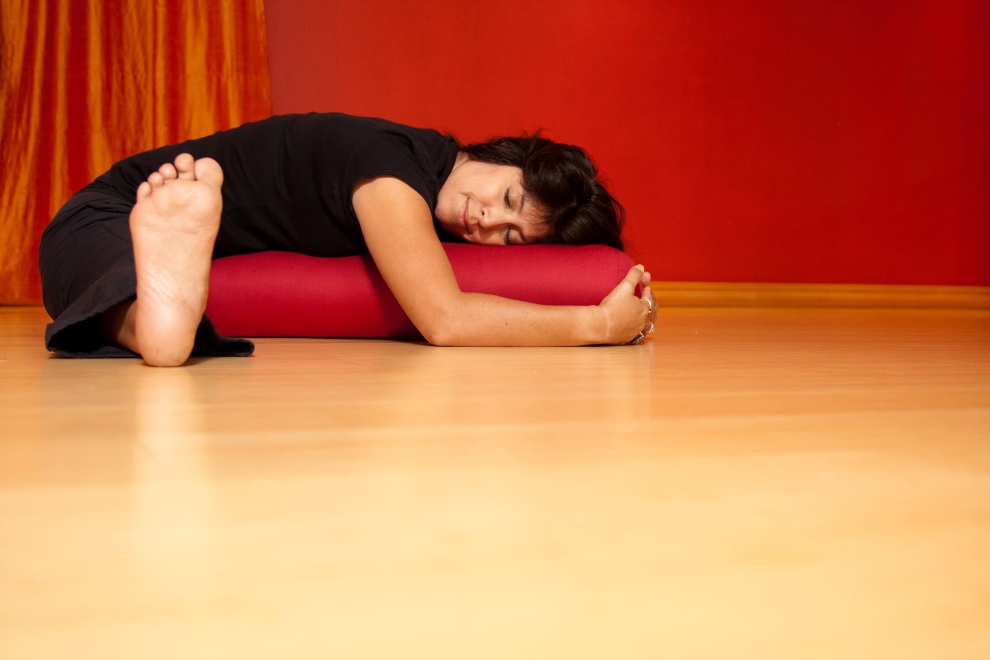 woman in gentle yoga pose