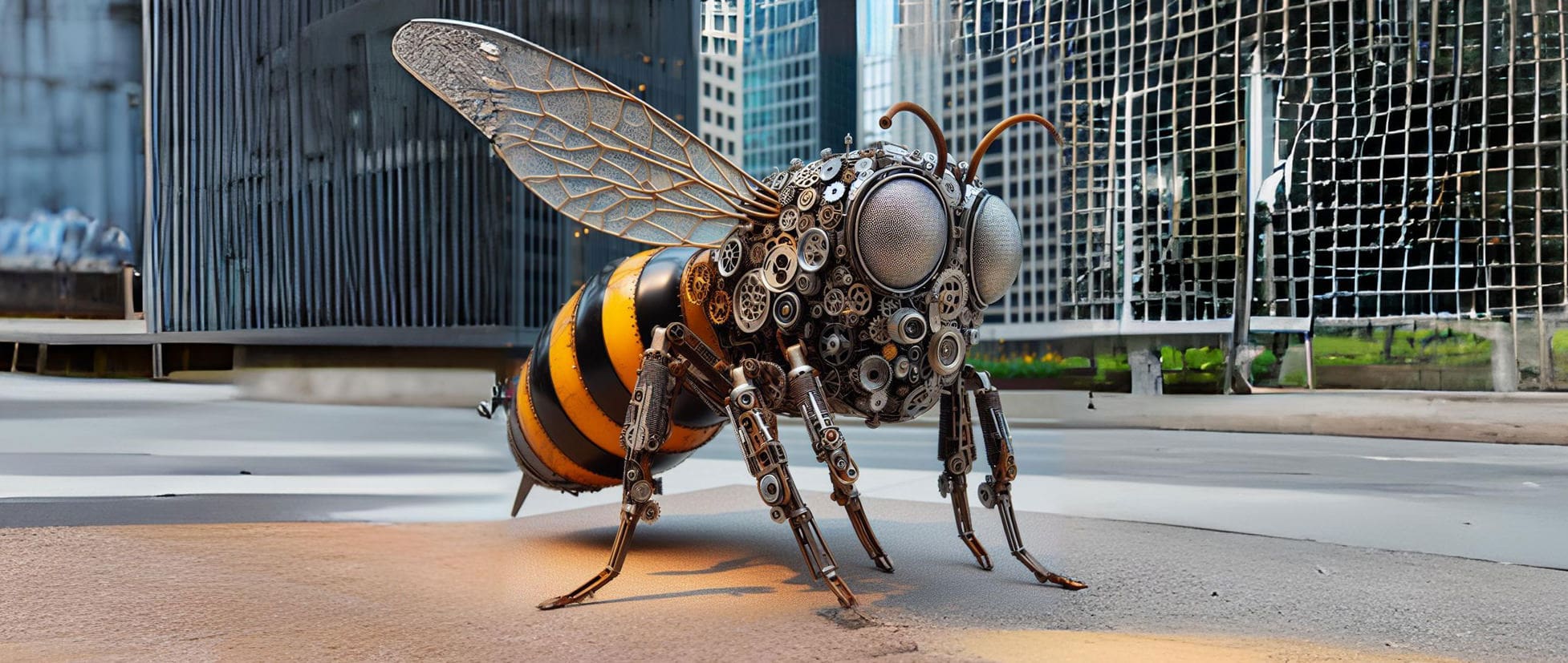 AI camera series_bee made from camera parts