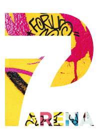 Colorful P7 Arena logo with graffiti-inspired design, representing the vibrant and dynamic nightlife at Media One Hotel Colorful P7 Arena logo with graffiti-inspired design, representing the vibrant and dynamic nightlife at Media One Hotel