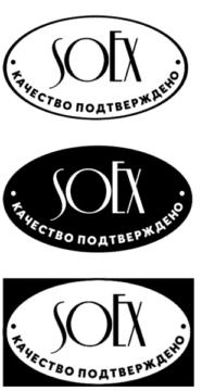 Лого системы «Система добровольного инспектирования и сертификации торгово — промышленной палаты РФ «SOEX» » потребительские требования: подлинность, безопасность, качество»»
