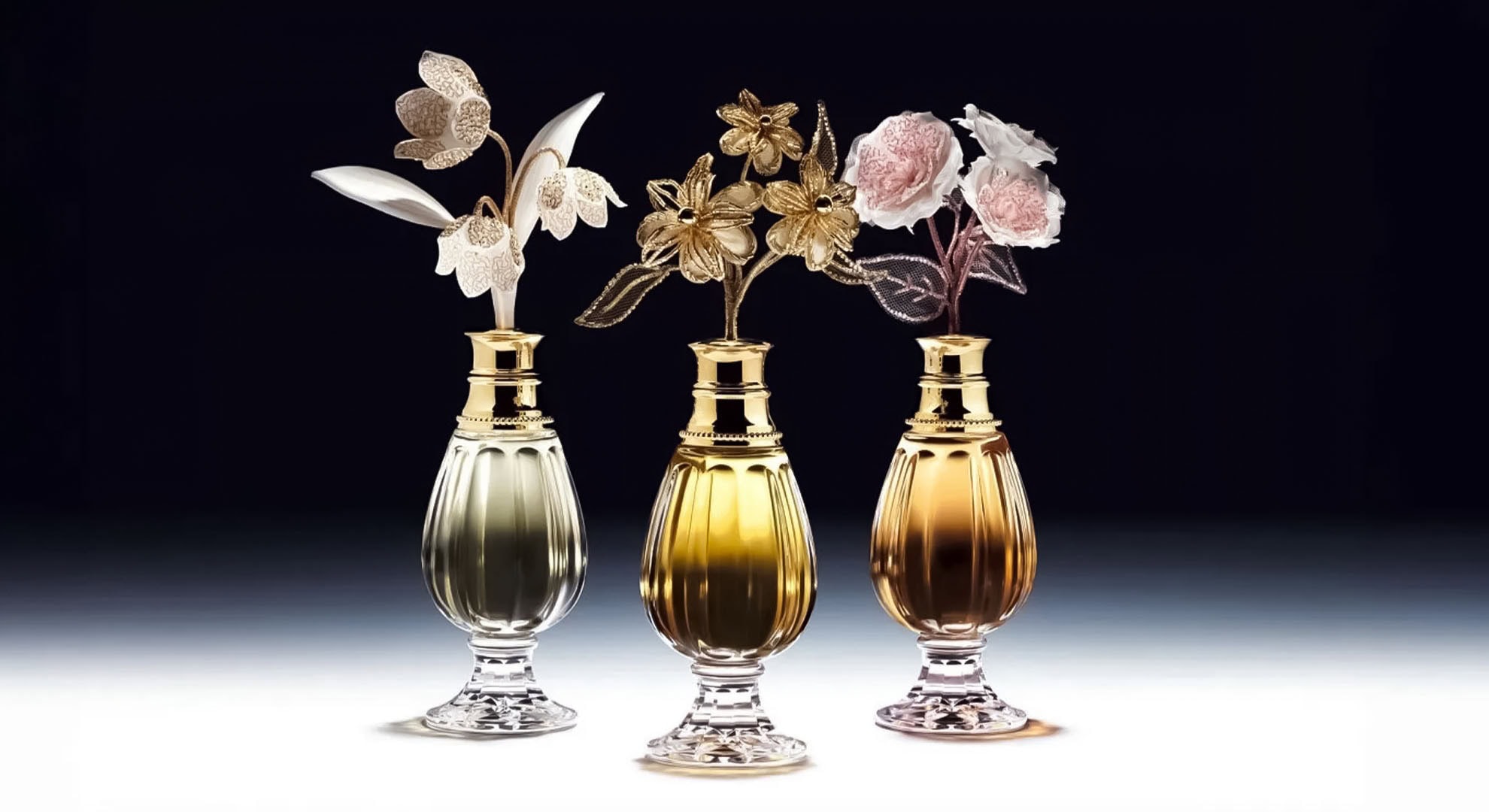 dior récoltes majeures full trio rose jasmine muguet perfume bottles