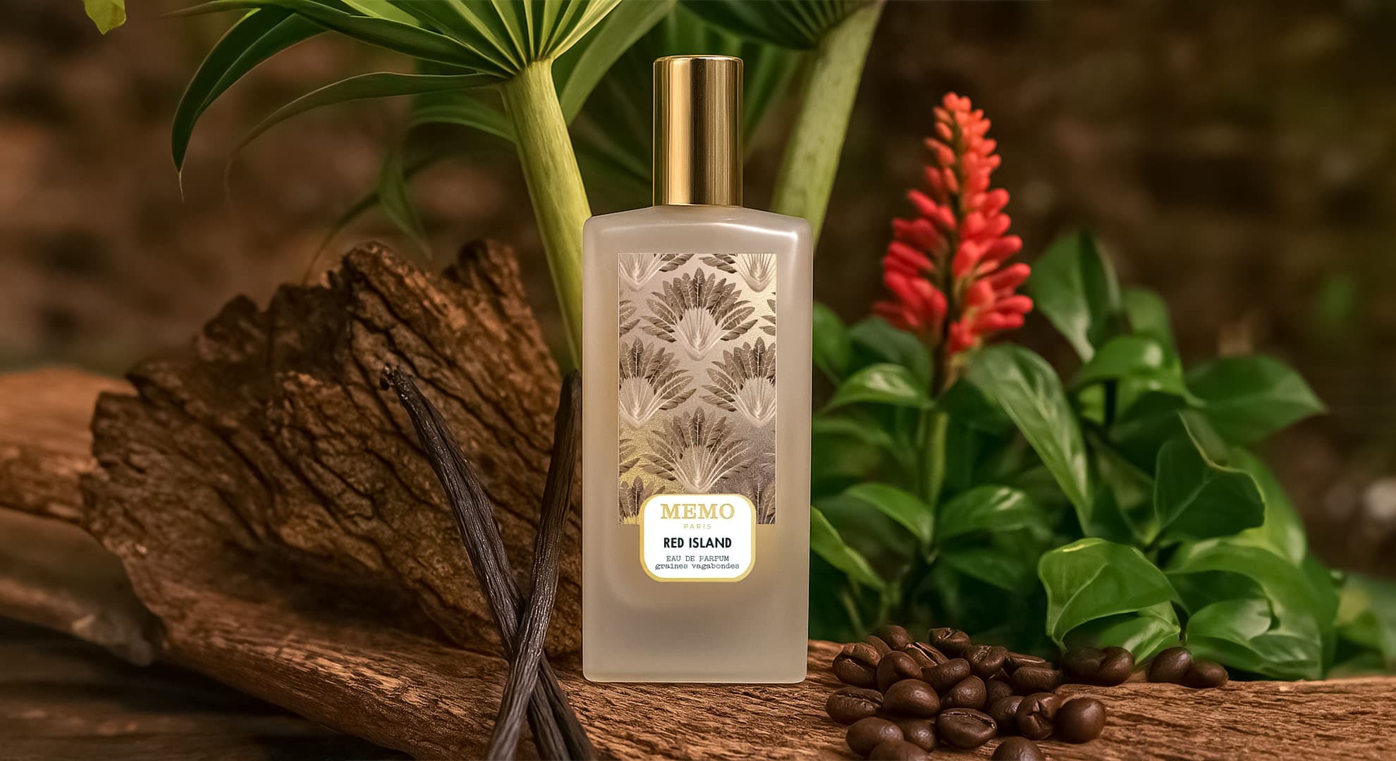 Memo Paris Red Island Eau de Parfum – longoza, coffee, sandalwood, vanilla, and patchouli