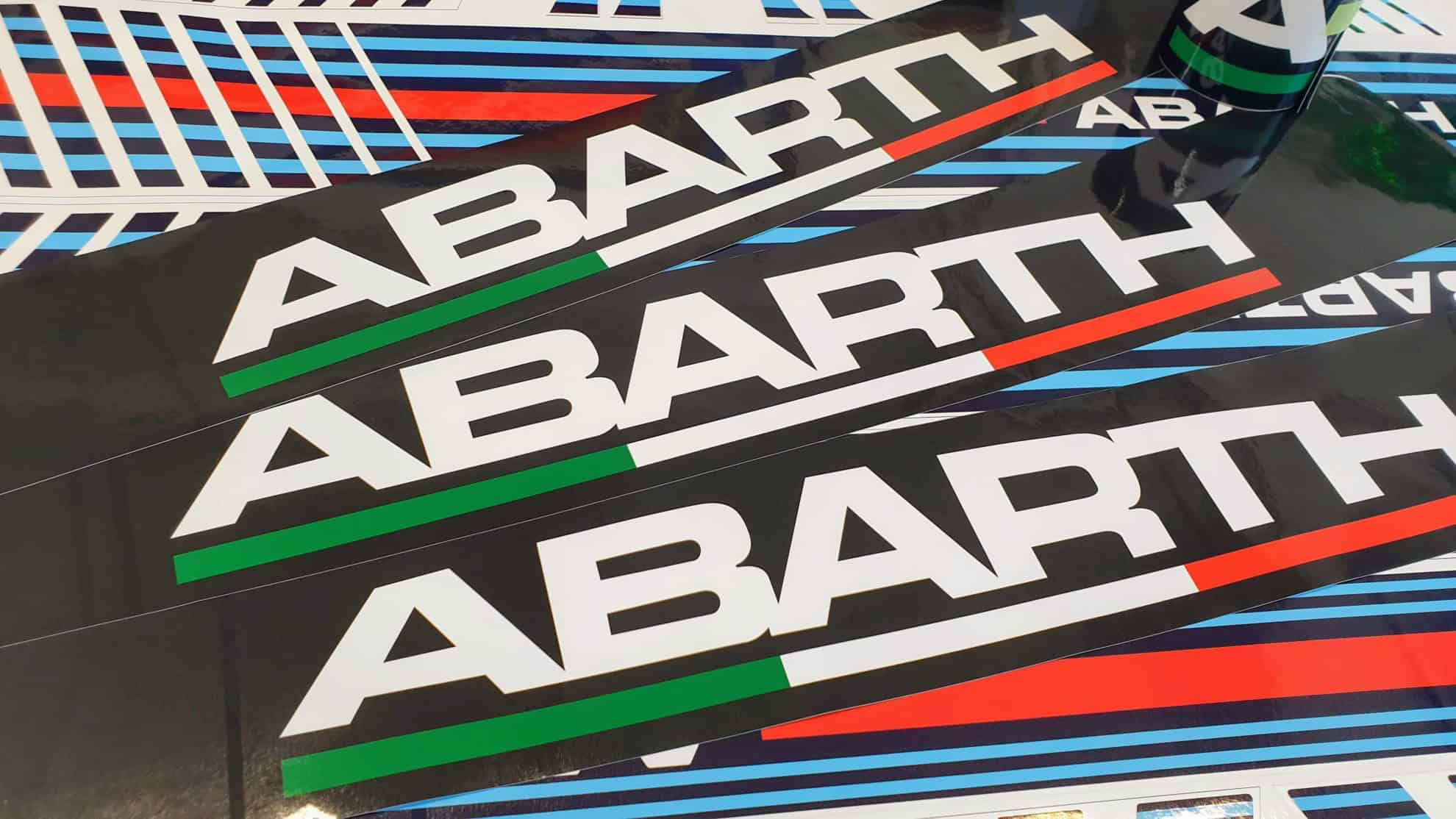 Fascia parasole tricolore Abarth e Martini