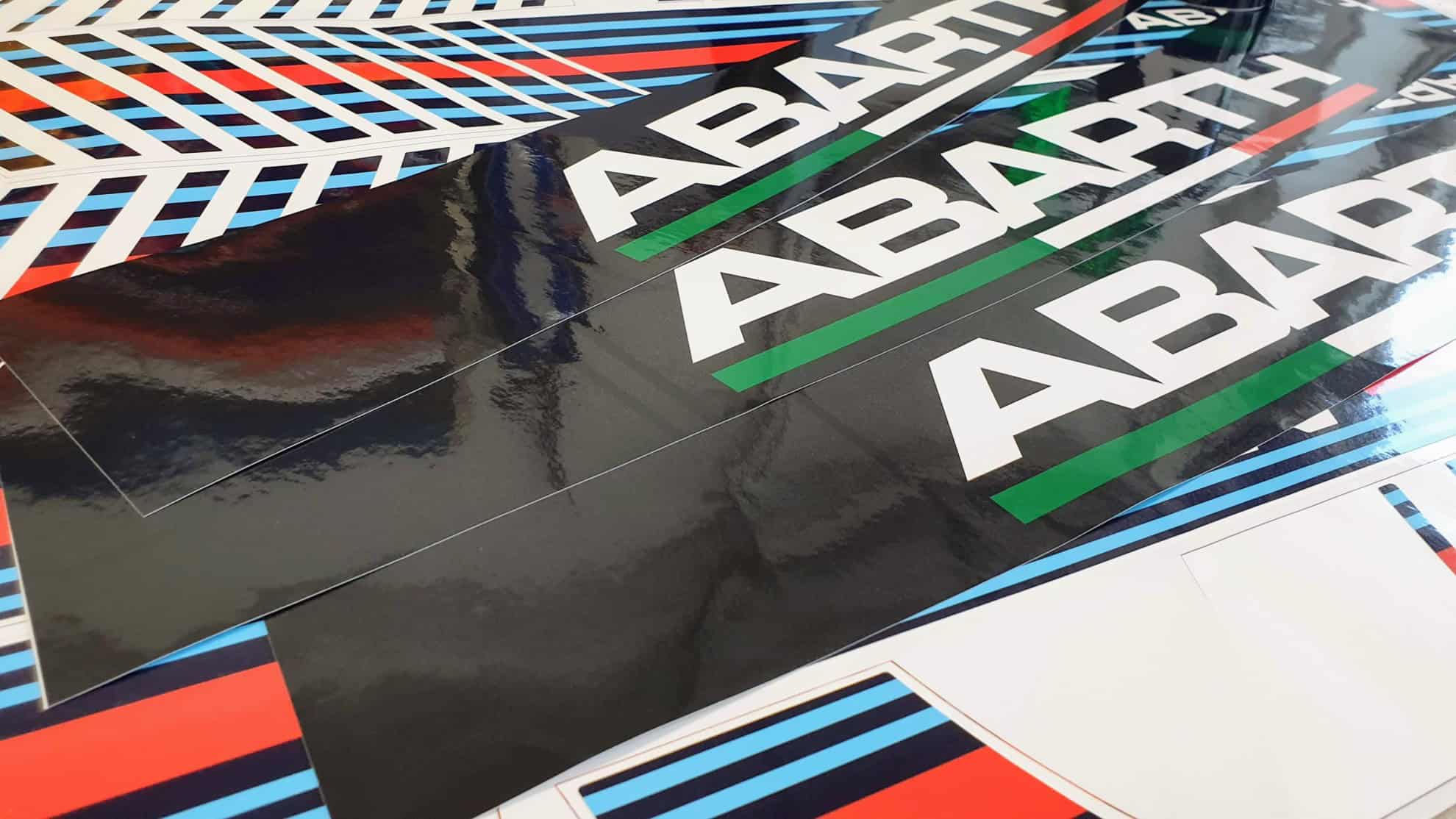 Fascia parasole tricolore Abarth e Martini