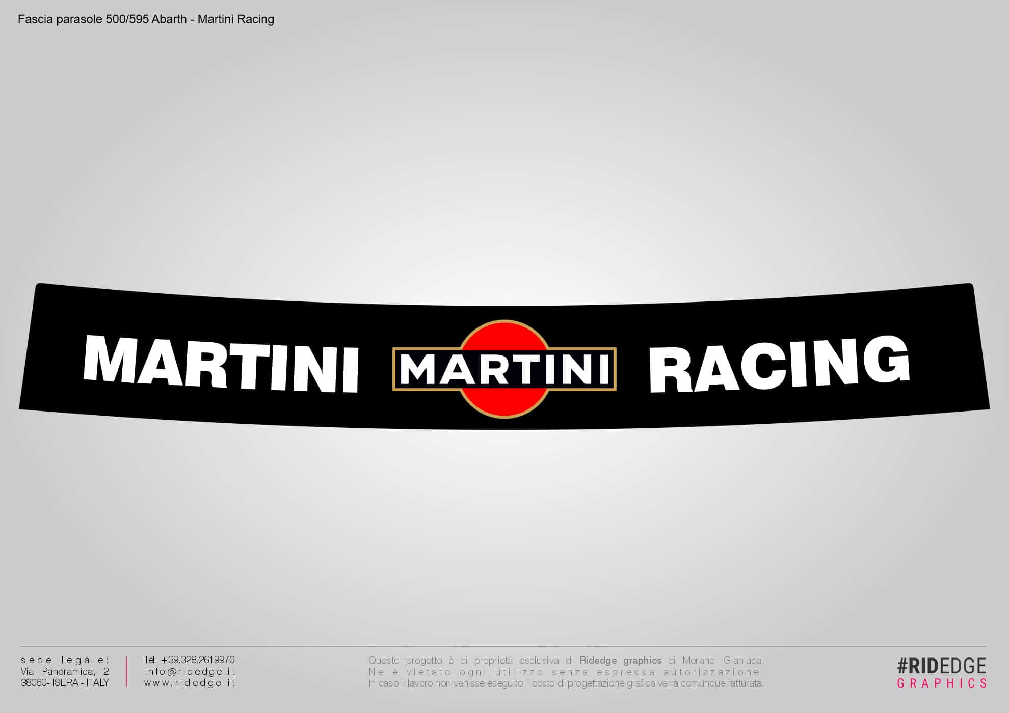 Fascia parasole tricolore Abarth e Martini