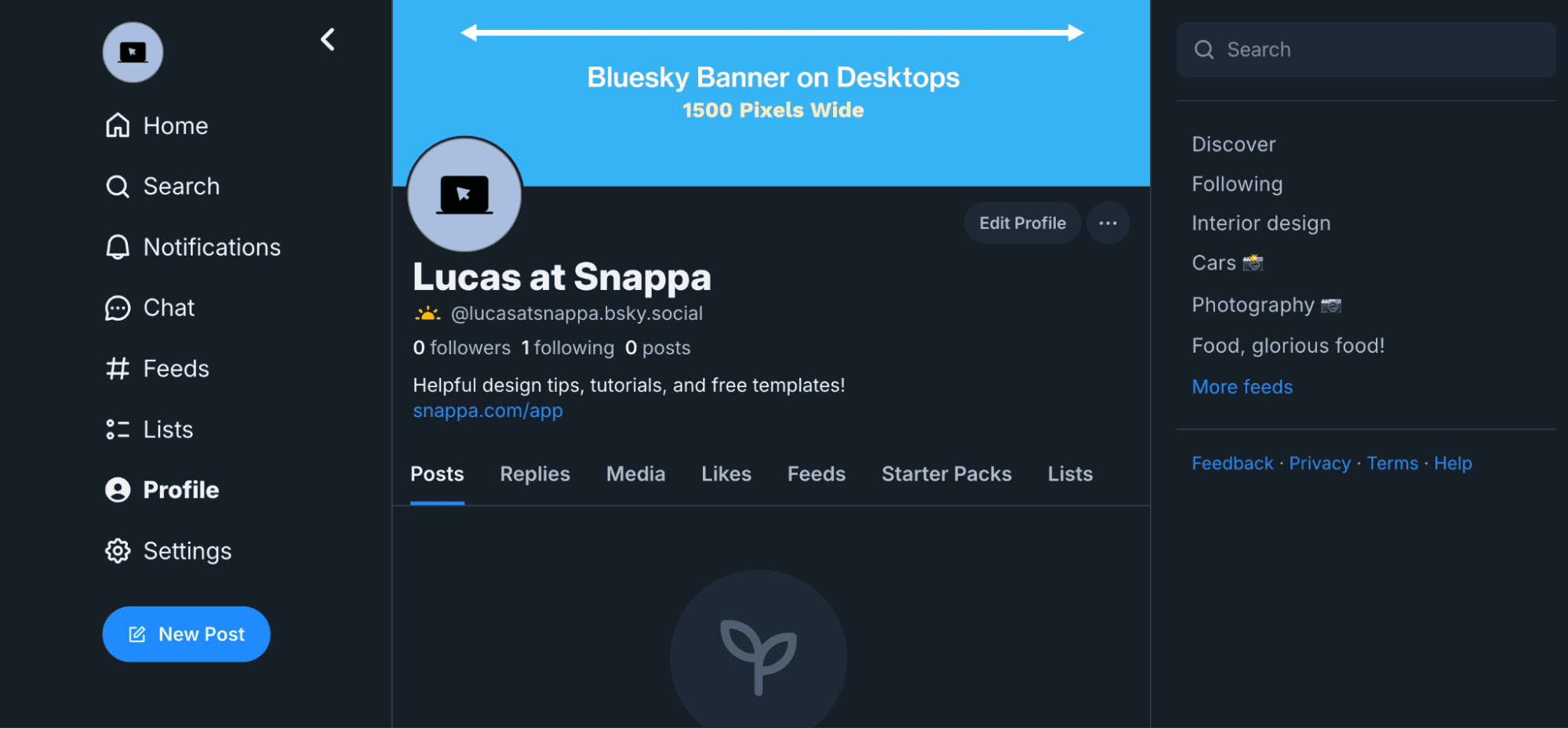 Bluesky banner desktop view