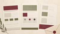 Newsletter formats illustrated as editorial, curated, promotional, and internal email structures