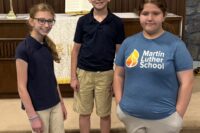 Martin Luther School Bible Bee 2026 top 3 winners Daniel Lesley Katheryne Ramstad Auriel Ulibarri