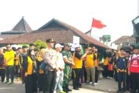 Antusias Para Peserta Gerak Jalan Sehat di Milad ke 58 MTs Tanjungsiang.