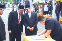 Pelantikan dan pengambilan sumpah janji jabatan Pimpinan Tinggi Pratama Sekda Kabupaten Subang dilakukan oleh Bupati Subang Reynaldy Putra Andita Budi Raemi, S.IP., didampingi Wakil Bupati H. Agus Masykur Rosyadi, S.Si., M.M., di Halaman Kantor Bupati Subang,