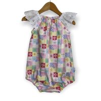 Patchwork Princess Lace Baby Seaside Summer Cotton Romper.