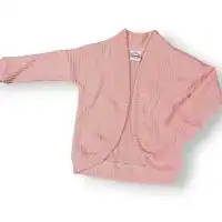 Pink Brushed Waffle Knit Cocoon Cardigan