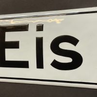 EIS: Emailschild um 1920, schwere Trägerplatte!