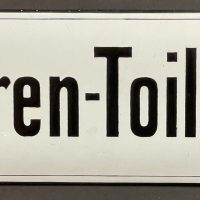 Herren-Toilette: Schweres, uraltes Emailschild in Top!