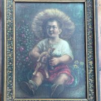 Jean Neumanns (1888-1973), Genrebild Kind mit Teddybär (1932)