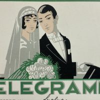 Zwei Telegramme (Motive sig. Jean Schaack) - Luxemburg, Esch/Alzette - Hotel de la Poste, 1930er Jahre