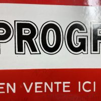 Le Progrès - 1930er Jahre Fahnenschild (Ausleger) der Tageszeitung aus Lyon