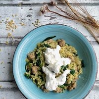 orzo met spinazie