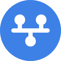 Data integration icon representing connectivity and data flow.
