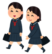 仲良く通学する女の子たち