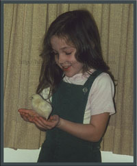 Little Roselyn with chick