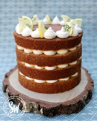 4 tier gin and tonic cake with lemon and thyme decoration